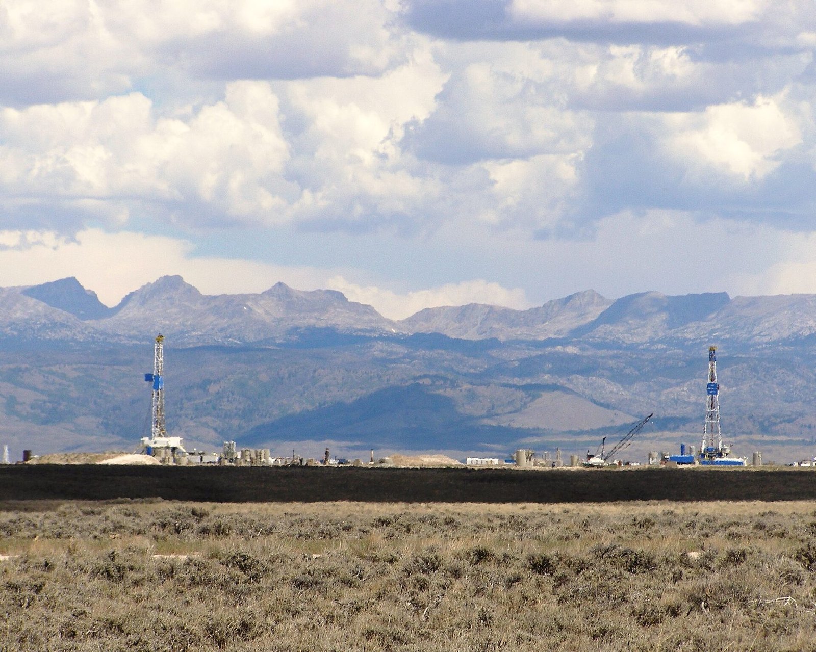 Drilling rigs standing on the high plains